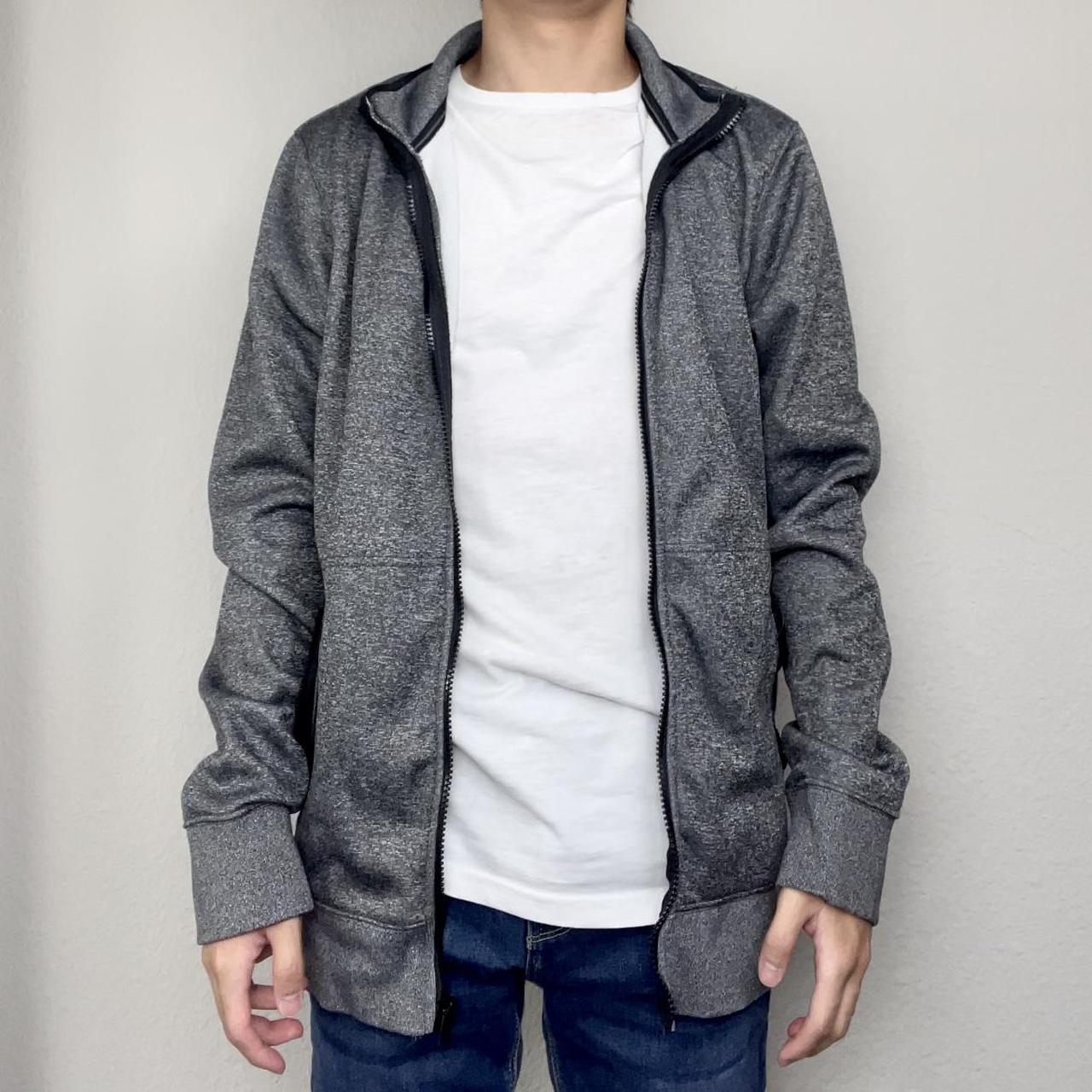 Aeropostale Men's Grey and Black Jacket Depop