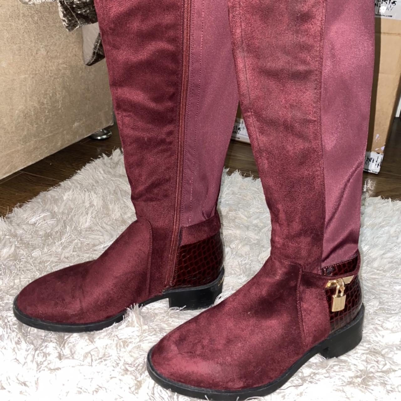 River island burgundy on sale boots