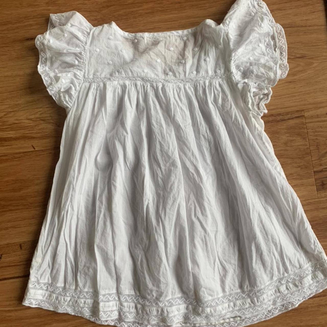 LoveShackFancy white blouse shirt babydoll... - Depop