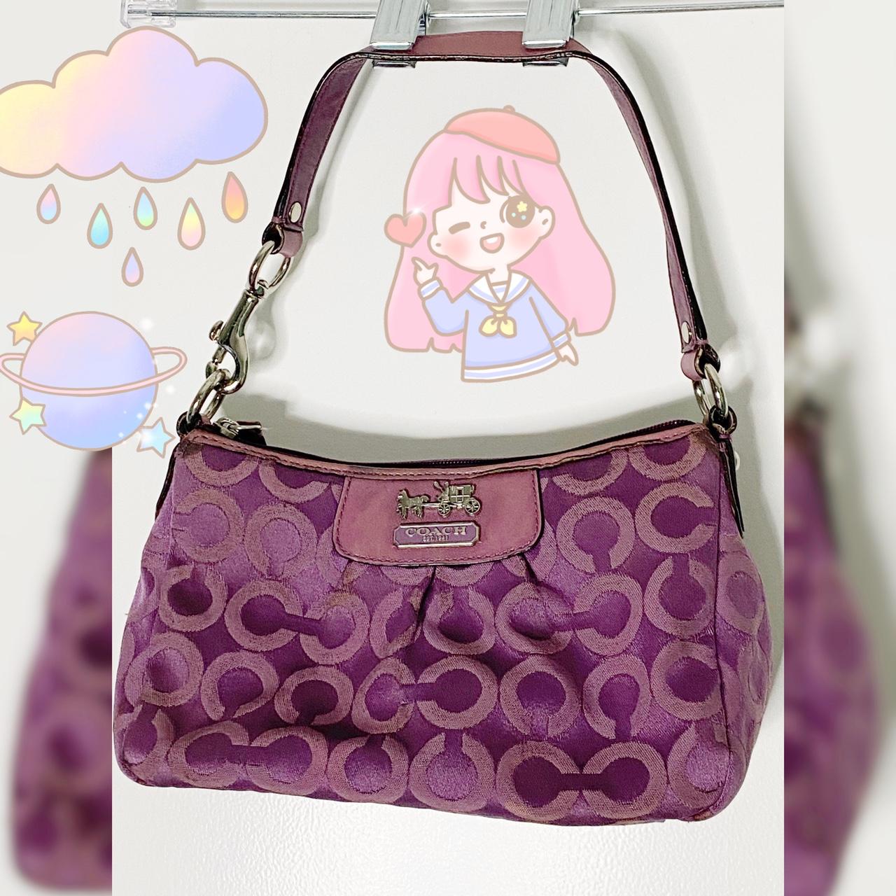 Coach Hampton Semi Demi Bag Purple y2k★ Vintage Y2k Coach Purple Suede Mini Demi Hampton Shoulder