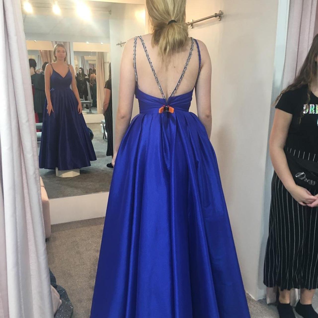 Royal Blue ball gown prom dress with pockets. A new... - Depop