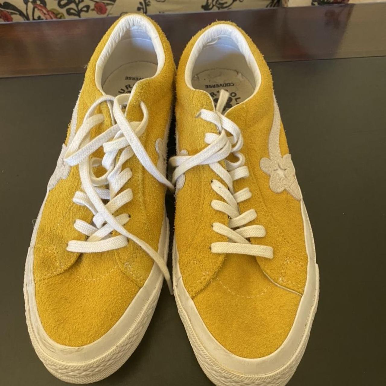 Golf le fluer converse yellow Super cute and in good... - Depop