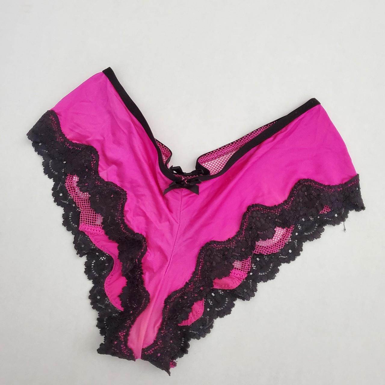 Pink Underwear Black Lace Bra Panties Stock Photo 270890507