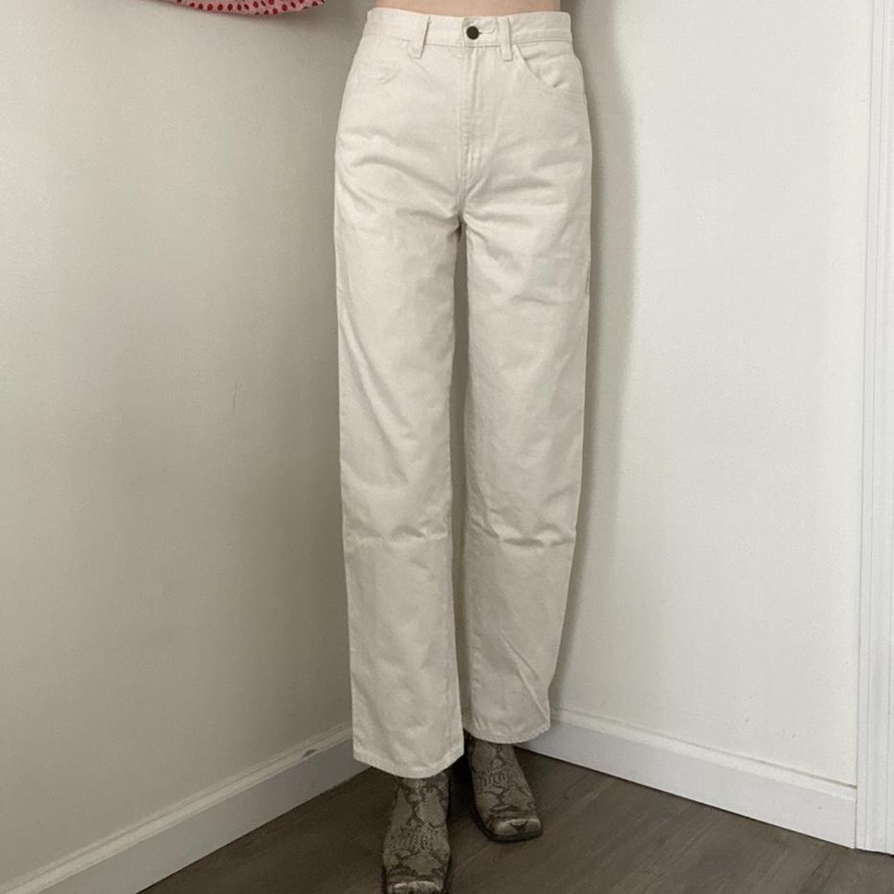 uniqlo white wide leg jeans