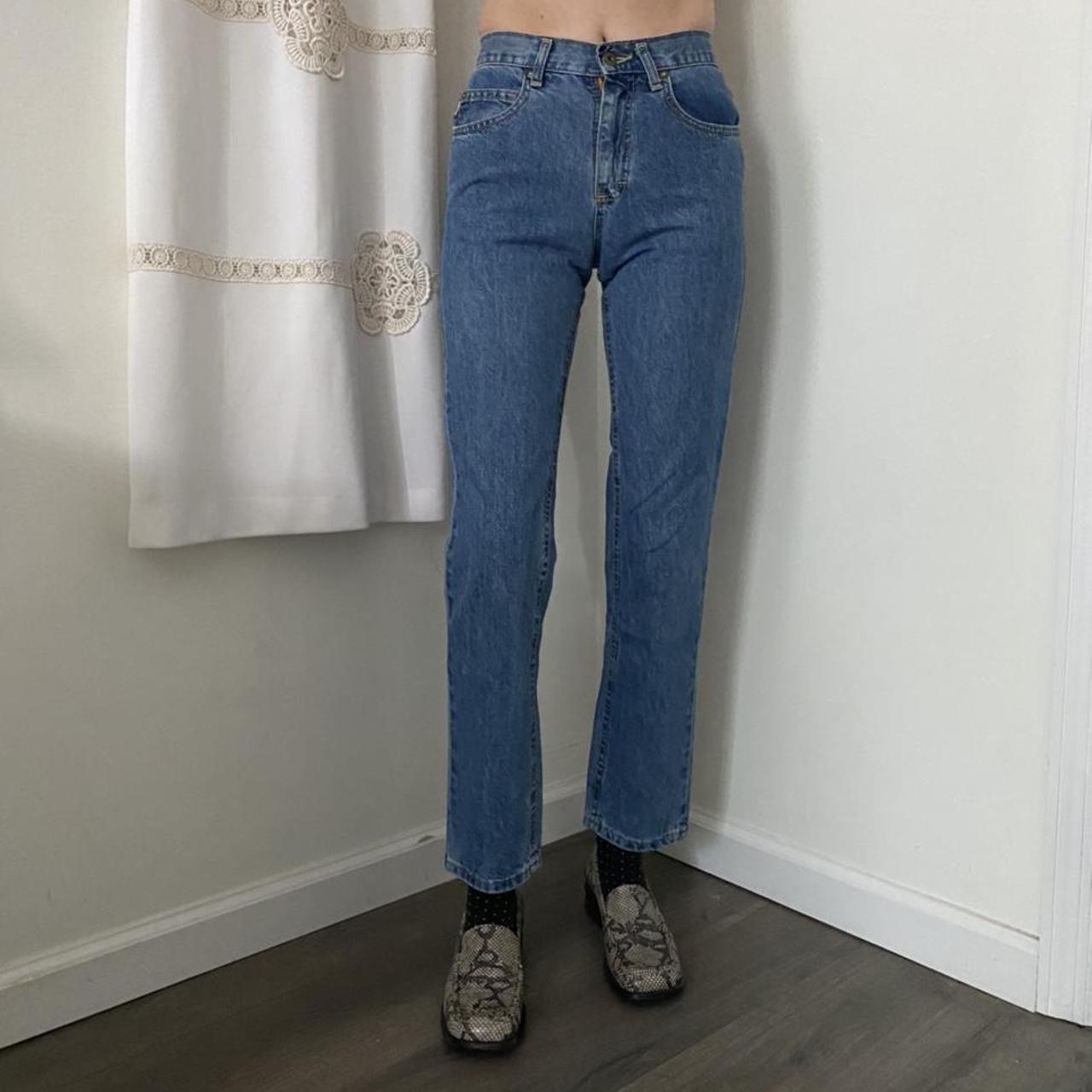 Vintage high waisted straight leg jeans by Lee... - Depop