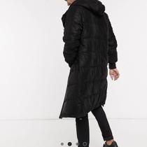 urbancode longline puffer coat in black