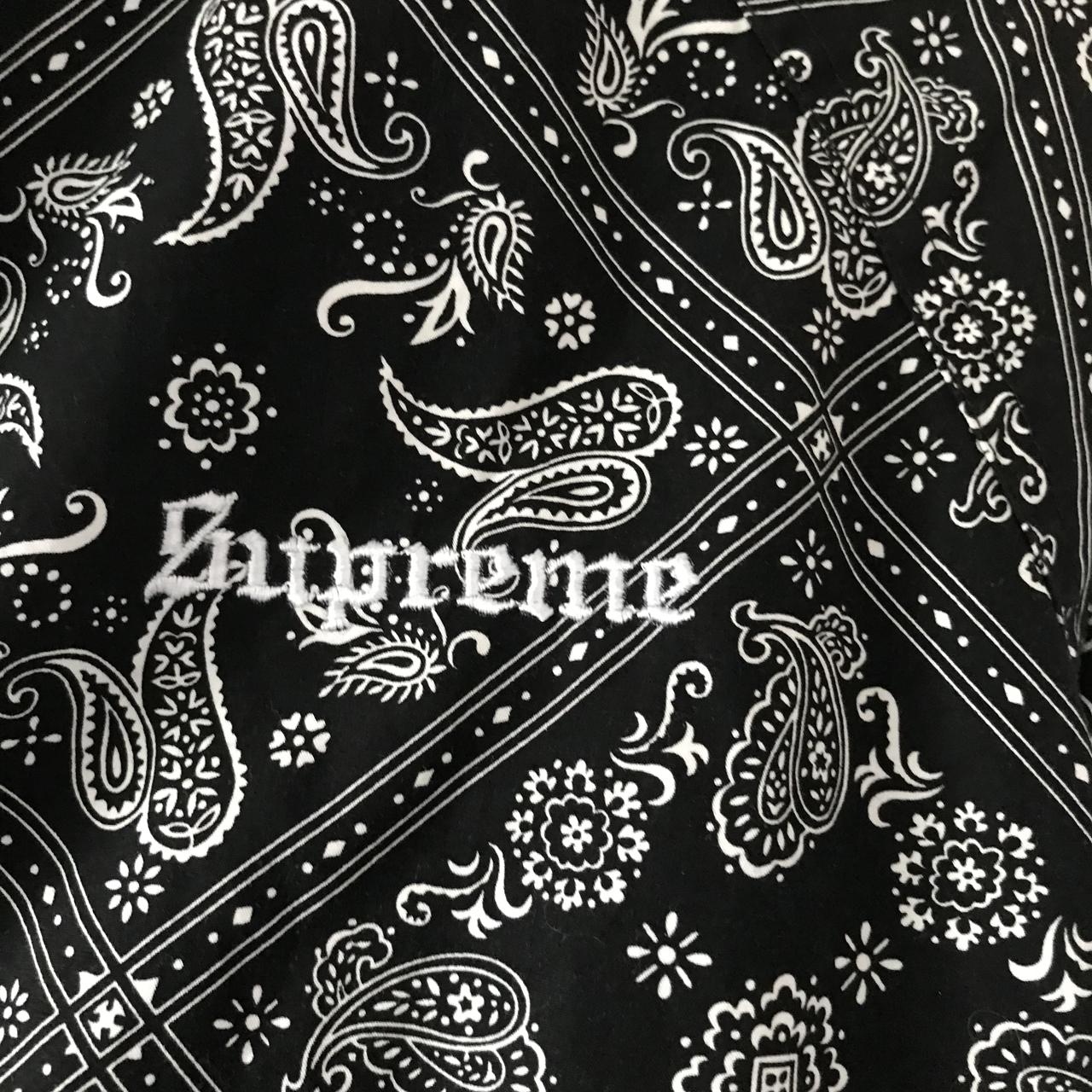 Supreme Bandana Track Jacket Black from SS18. Size - Depop