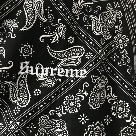 Supreme Bandana Track Jacket Black from SS18. Size... - Depop