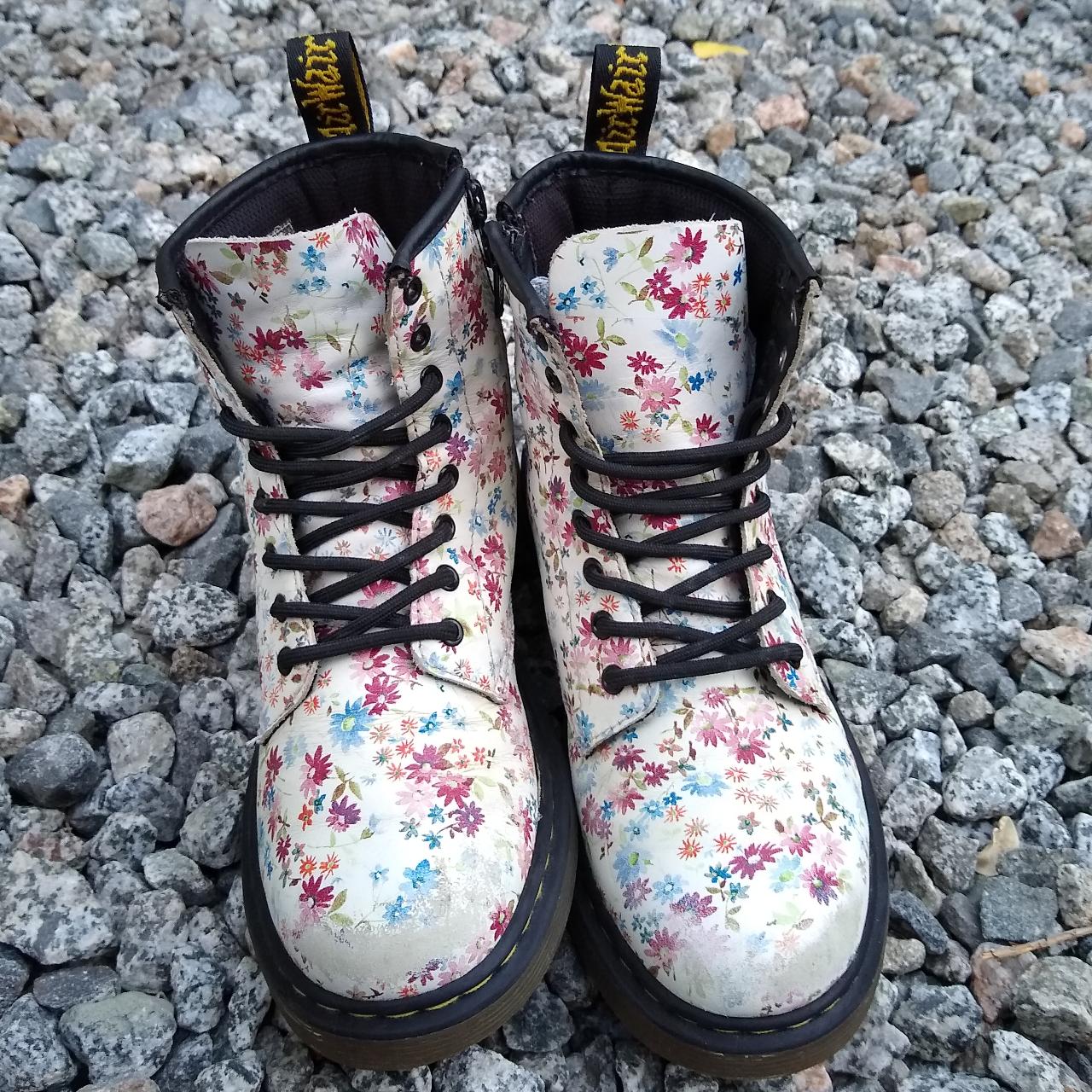 doc martens white floral boots