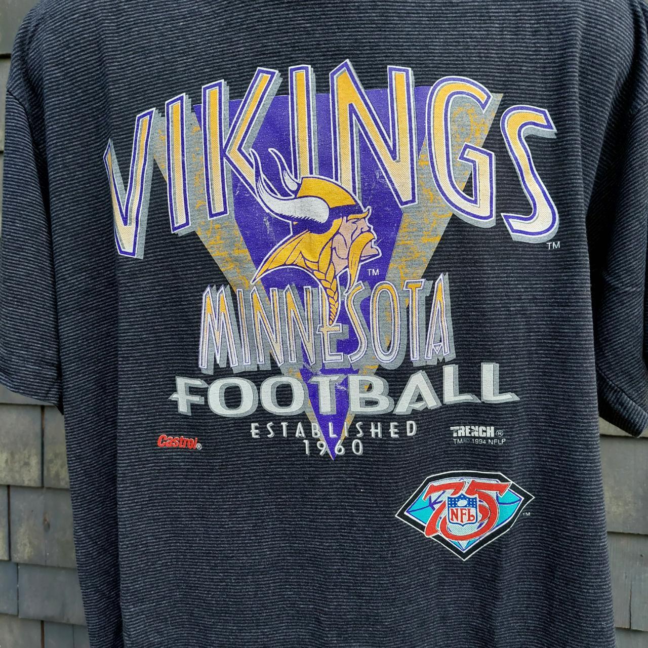 Vtg 90's Minnesota Vikings NFL Football Denim Shirt - Depop