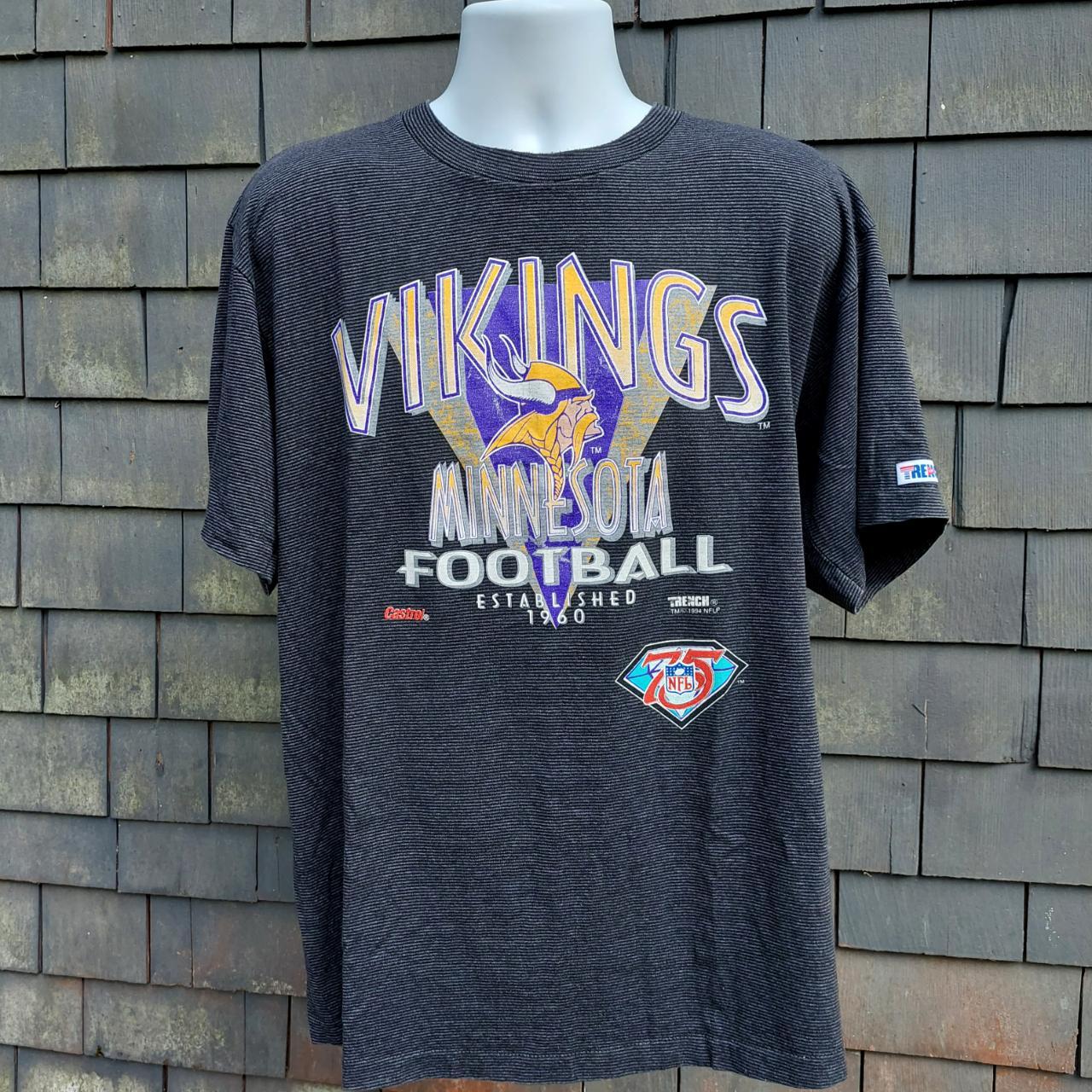 Vtg 90's Minnesota Vikings NFL Football Denim Shirt - Depop