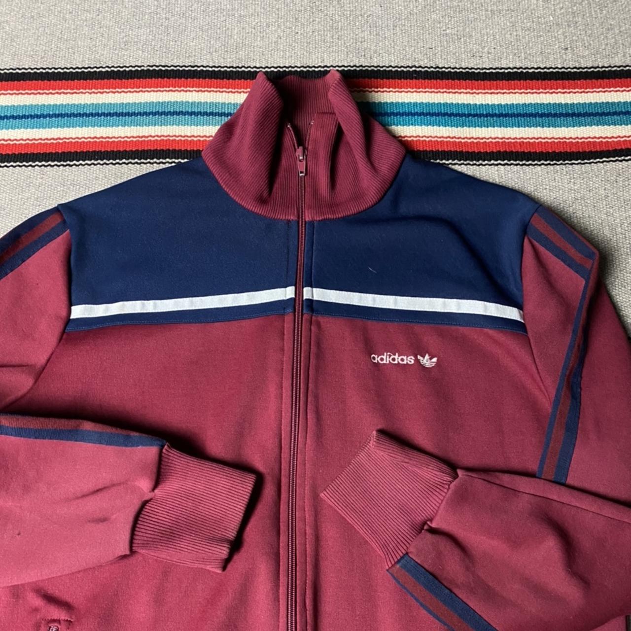 Adidas Men's Burgundy Jacket | Depop