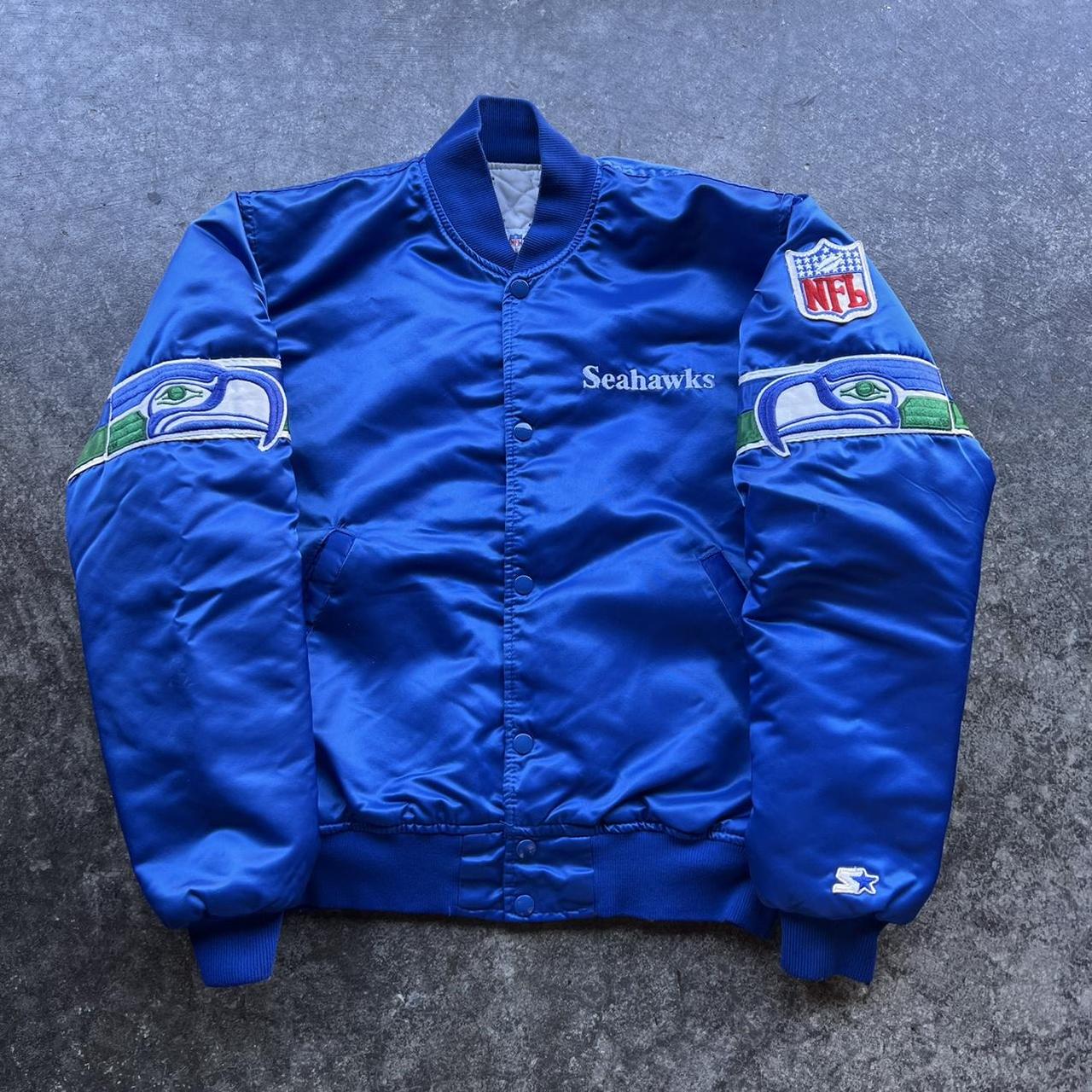 Vintage 90s Seattle Seahawks Starter Satin Jacket - Depop