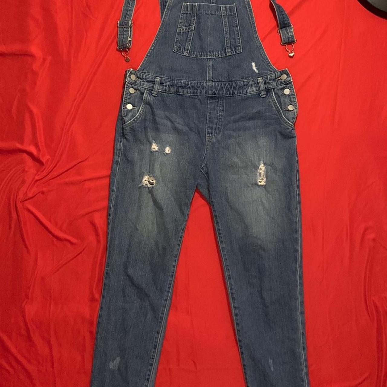 Dotti Denim Chic Denim Lightly Distressed Overalls... Depop