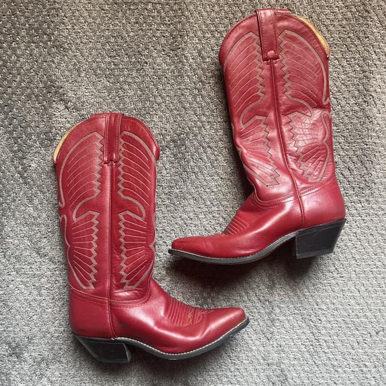 red cowboy boots size 6