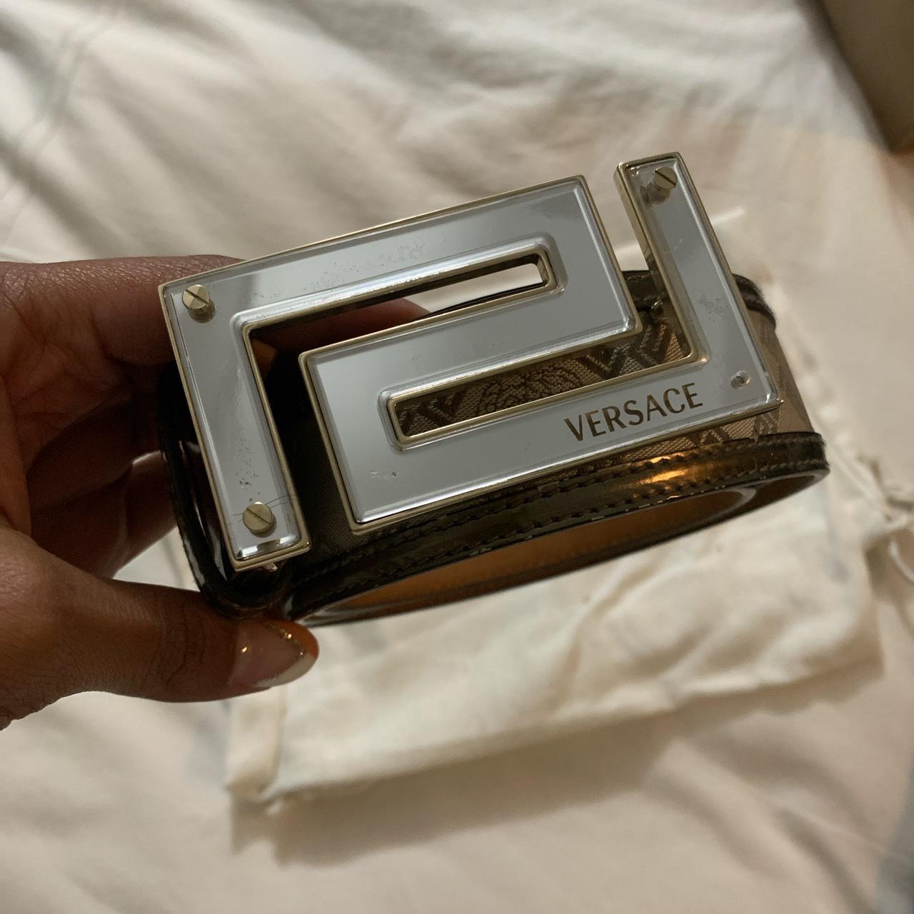 Versace Medusa belt Size 84 = US 4 - Depop