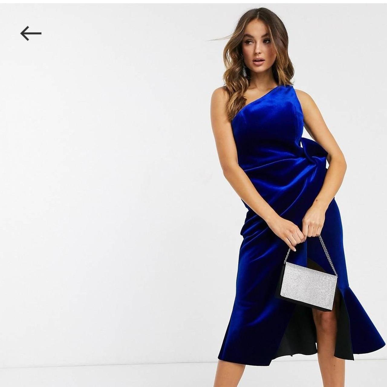 Asos one shoulder tuck detail midi dress best sale