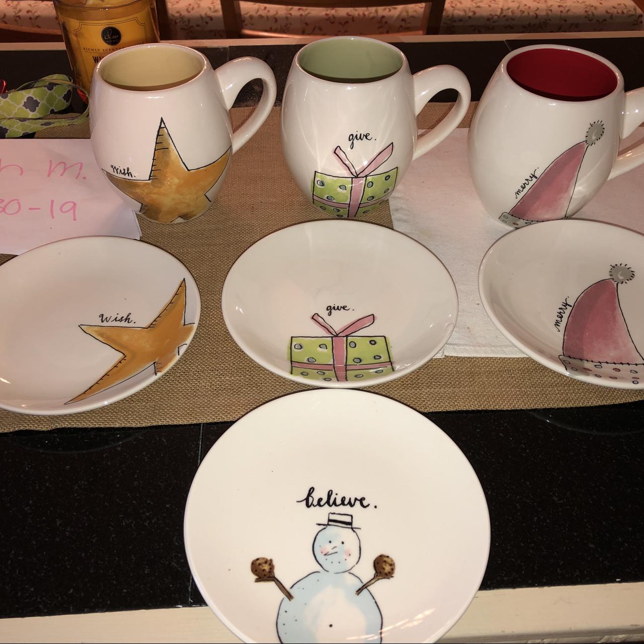 Rae Dunn hotsell christmas mugs and plate