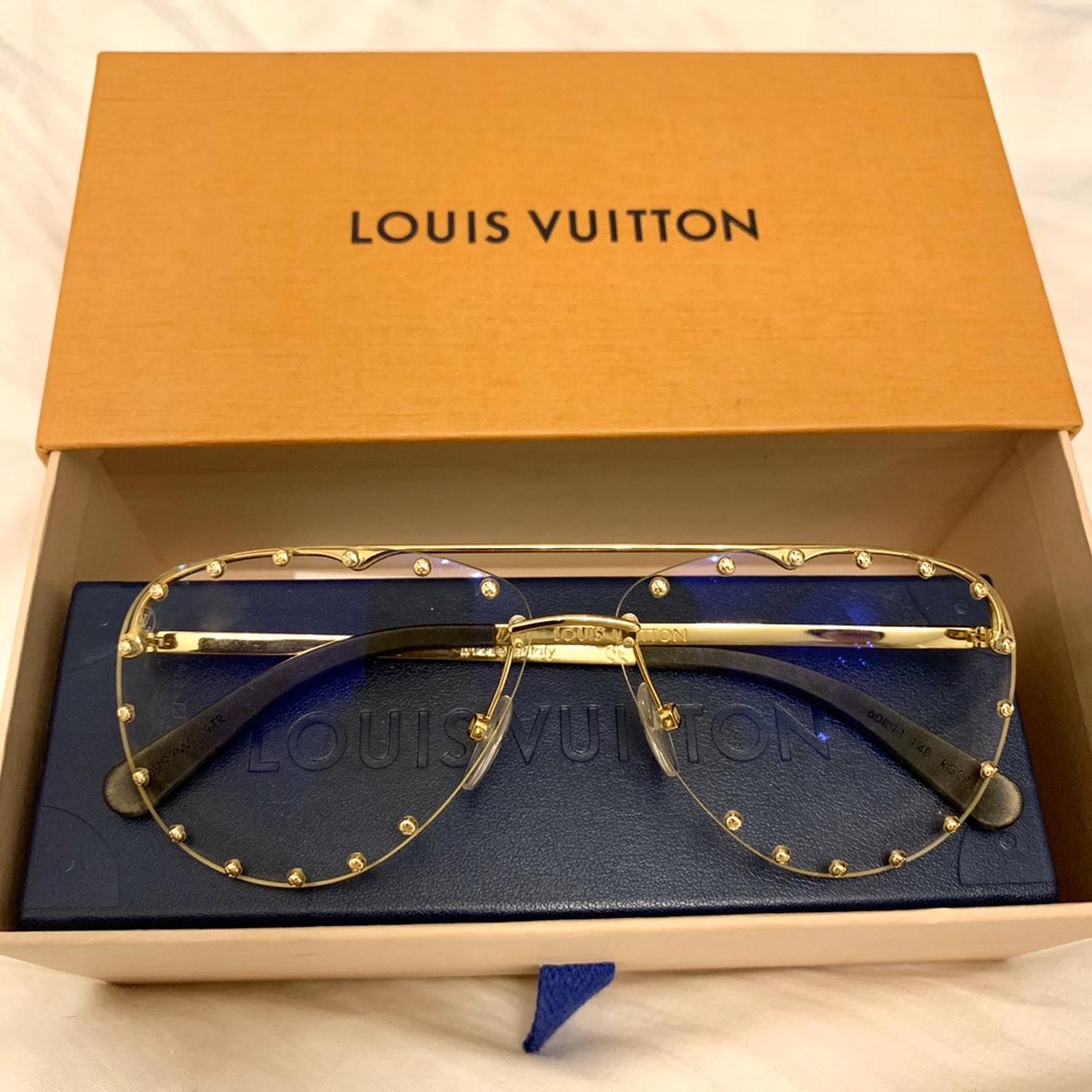 Louis Vuitton gold studded glasses, Unisex Worn... - Depop