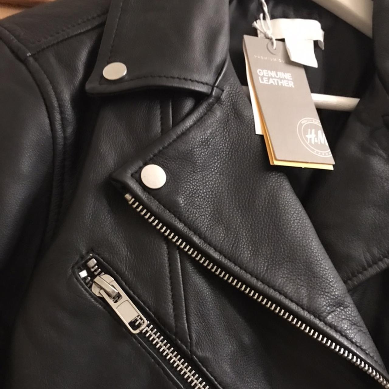 H&m premium leather on sale jacket