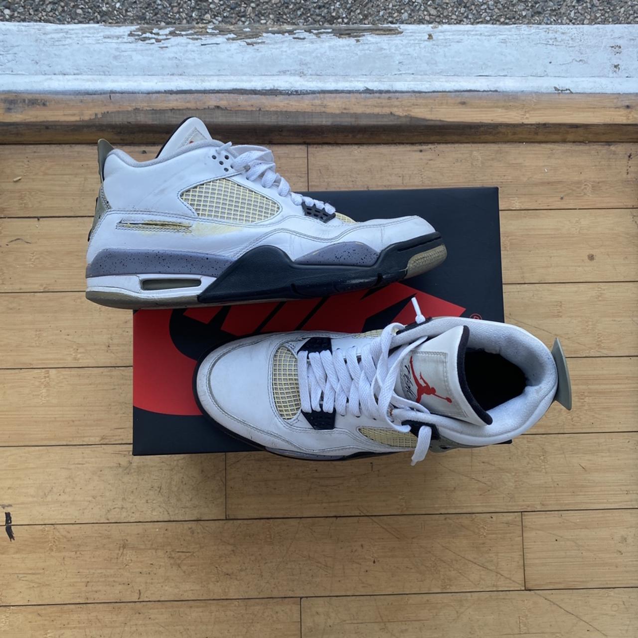 jordan 4 white cement beaters as is still hard body... - Depop