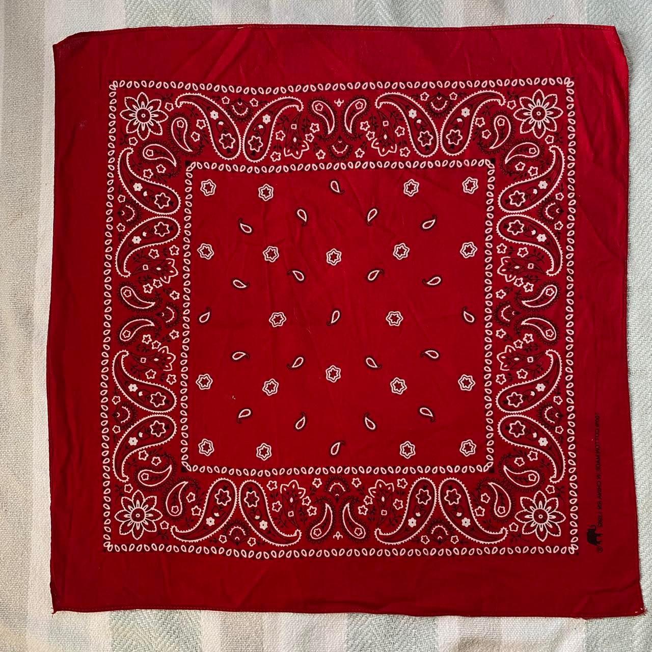 Red paisley and floral bandana 21x20 inches No try... Depop