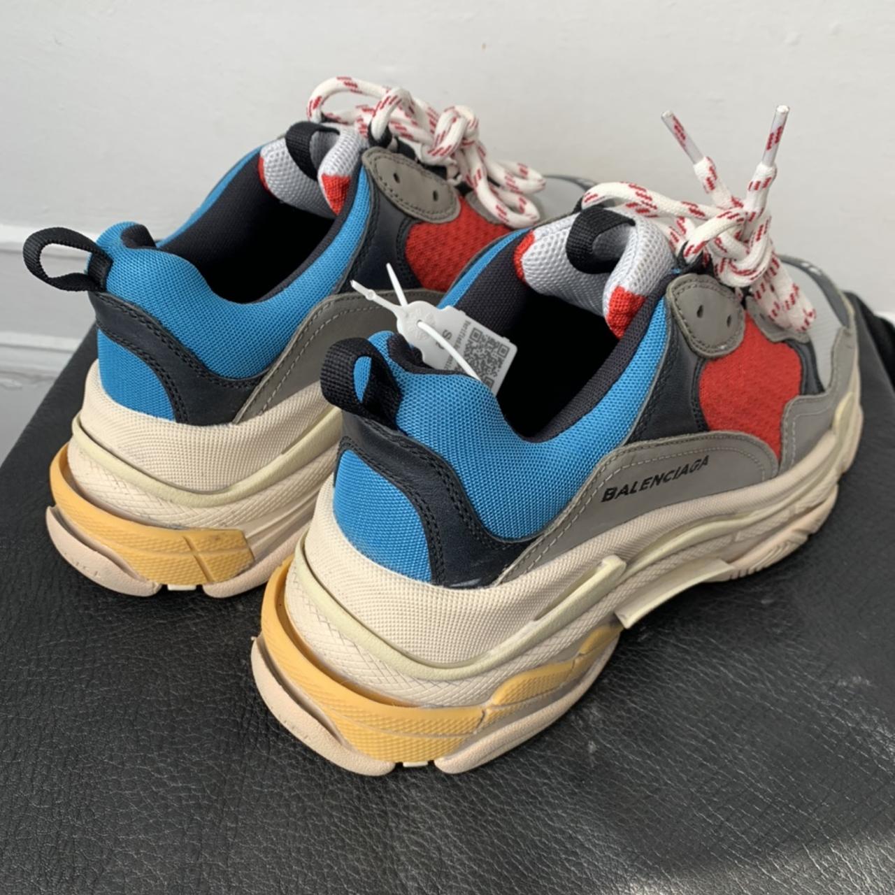 Balenciaga triple s hot sale grey red blue