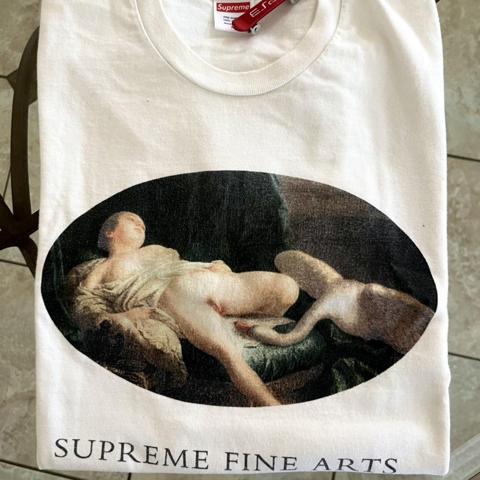 SUPREME “FINE ARTS” White Tee Tag Size: XL... - Depop