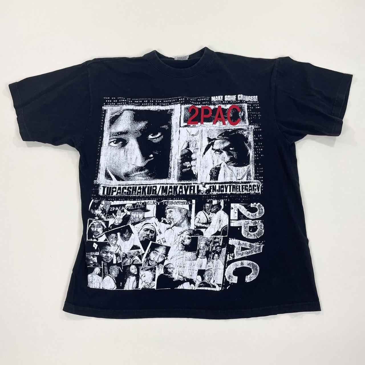 Vintage 2pac Tupac Rap Style T-Shirt Size:... - Depop