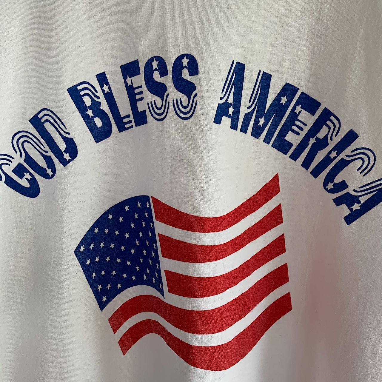 Early 2000s God bless America short sleeve American... - Depop