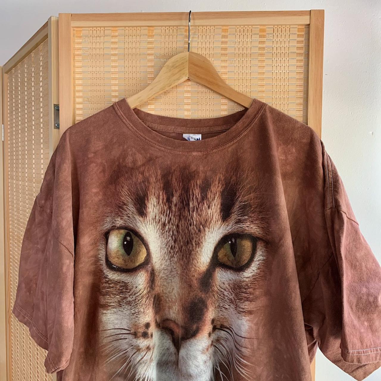 Vintage Big Face Cat Tshirt. GILDAN 100 Cotton.... Depop