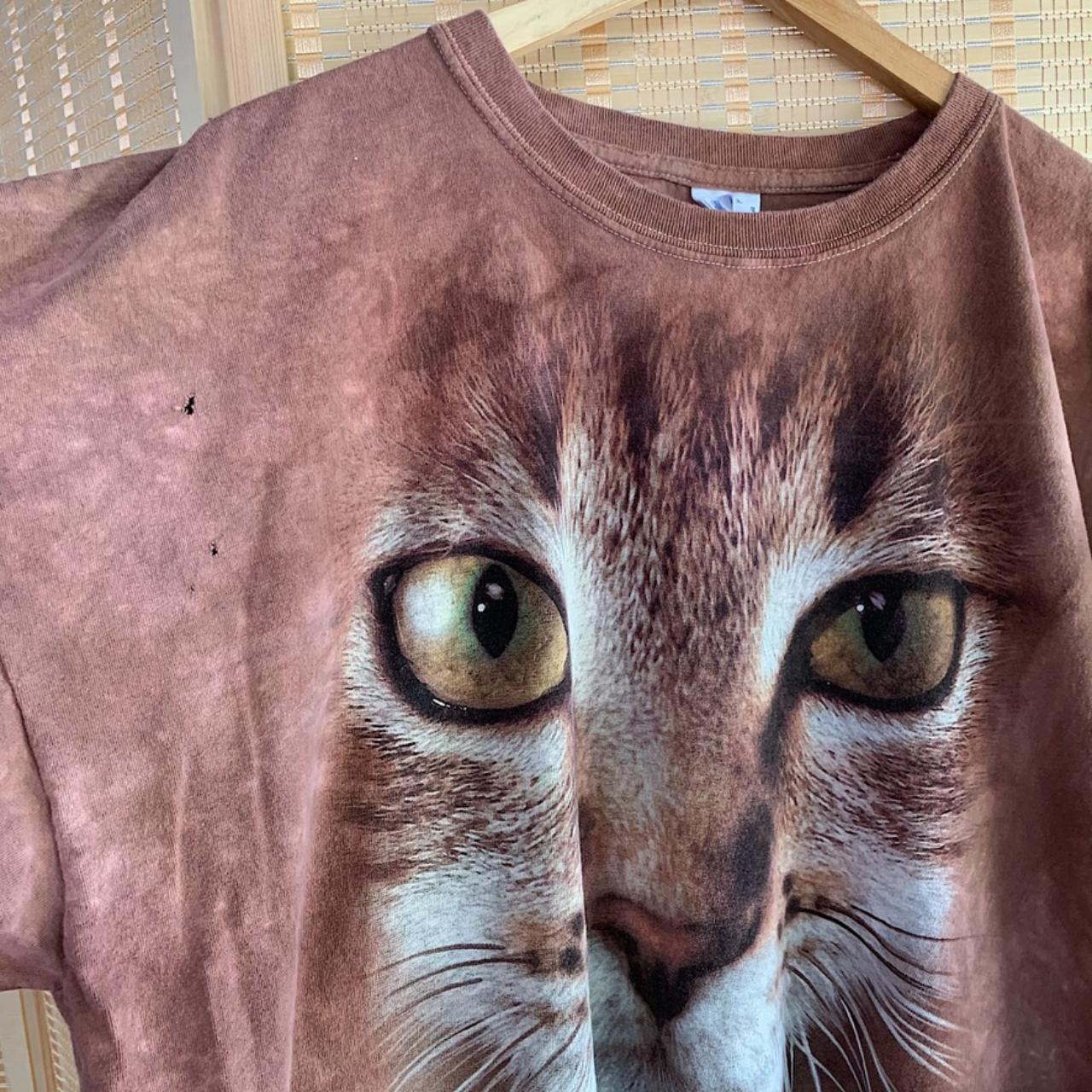 Vintage Big Face Cat T-shirt. GILDAN 100% Cotton.... - Depop