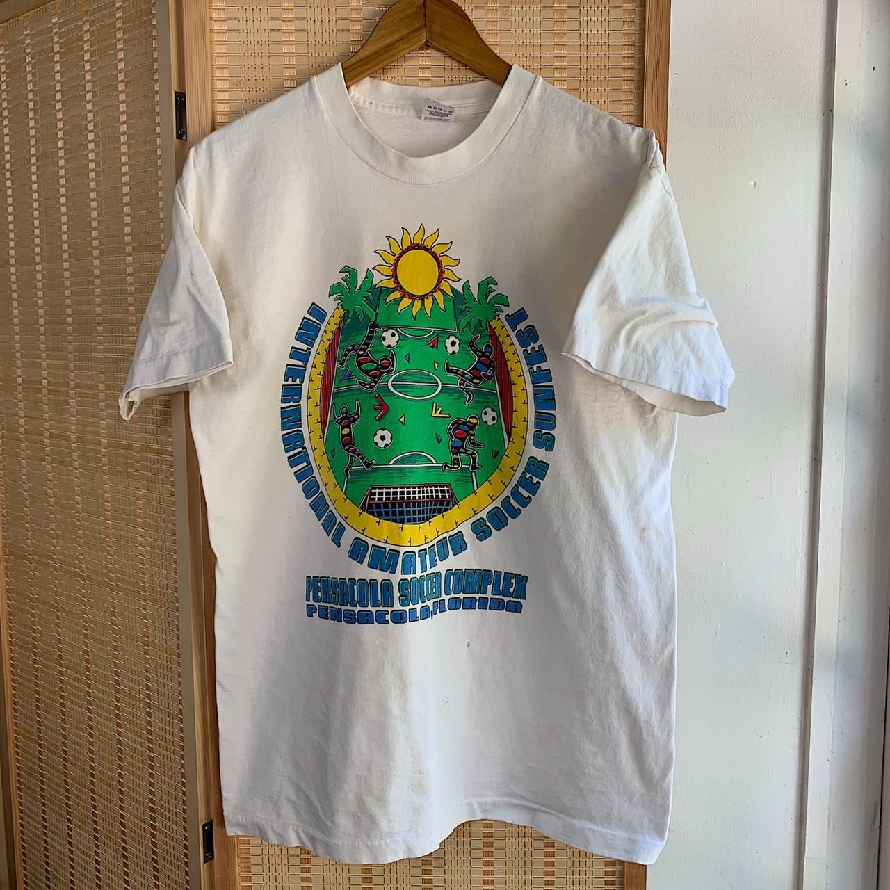 Vintage 1990s soccer T-shirt size large.... - Depop