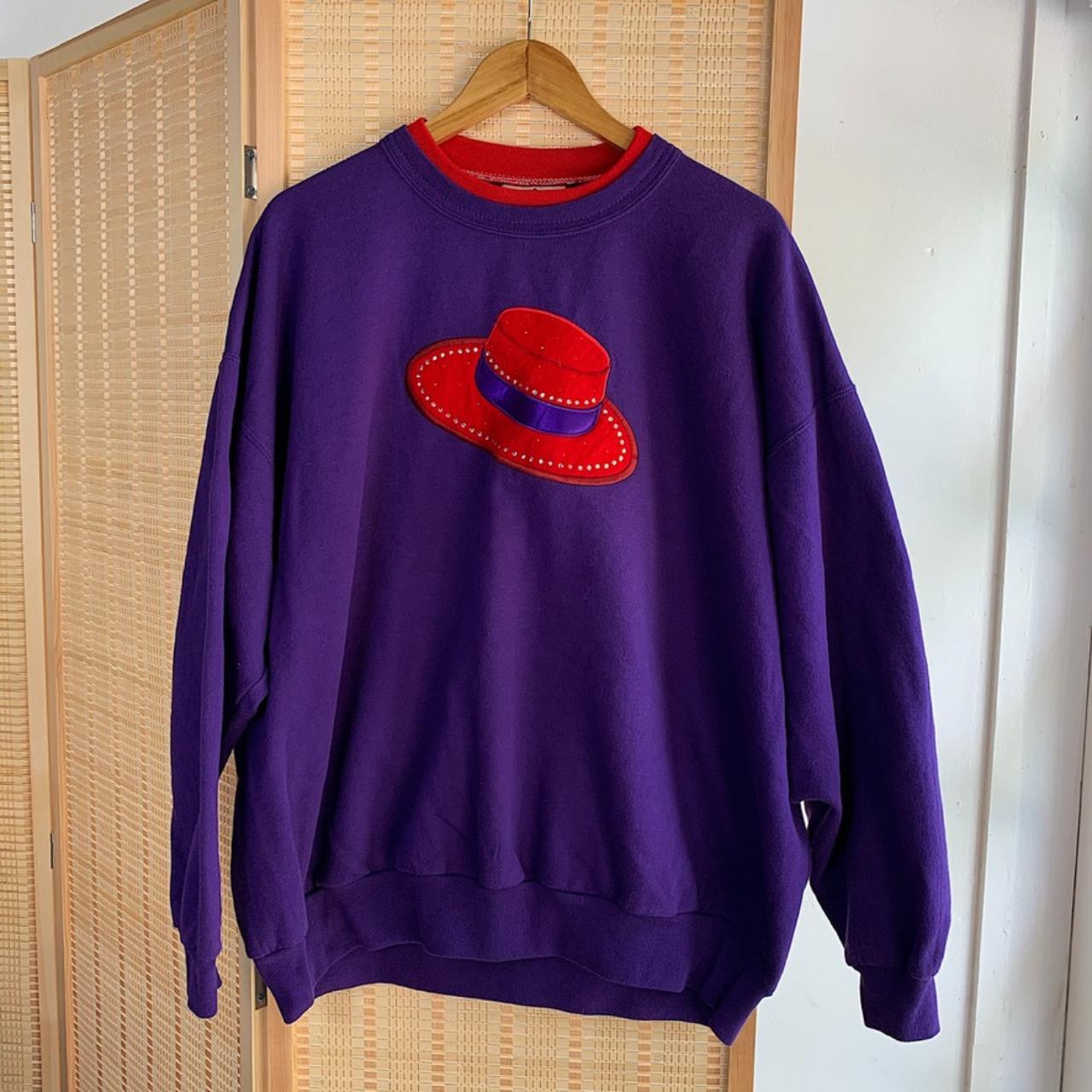Top Stitch Men's Purple and Red Sweatshirt