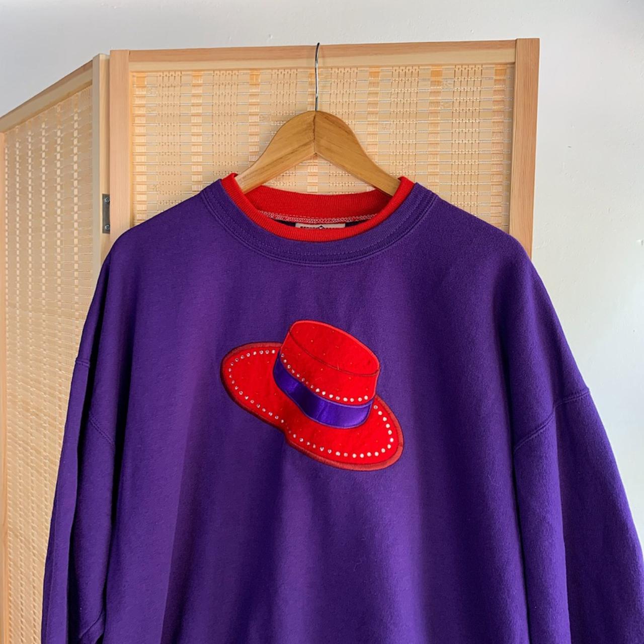 Top Stitch Men's Purple and Red Sweatshirt (2)