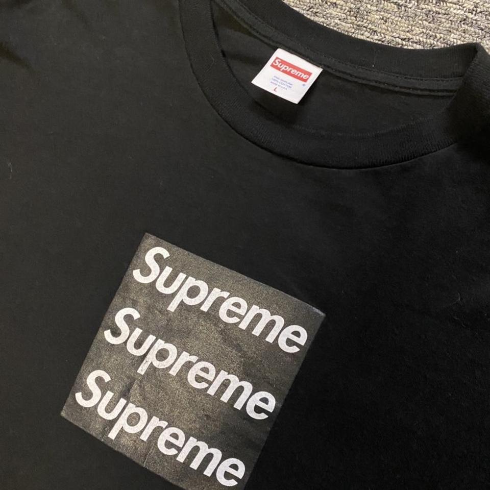 AssPizza X Supreme Triple Box Logo Black T... - Depop