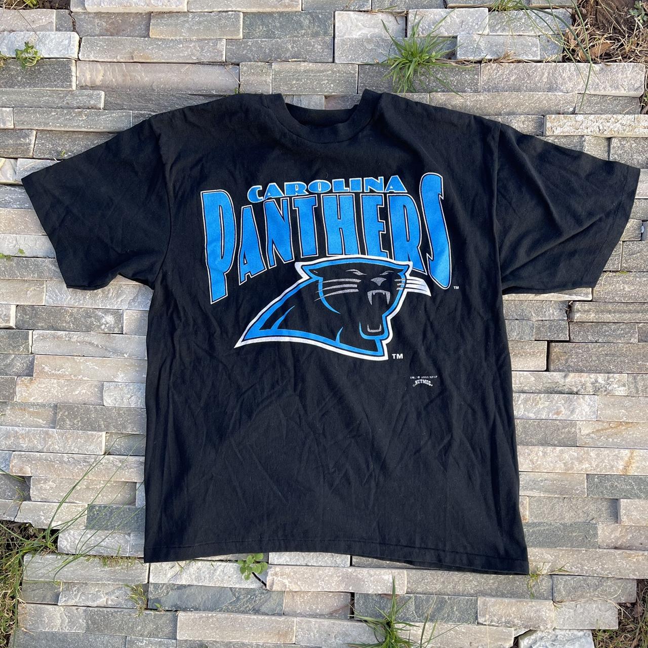 Vintage Majestic Carolina Panthers Tie Dye Shirt - Depop