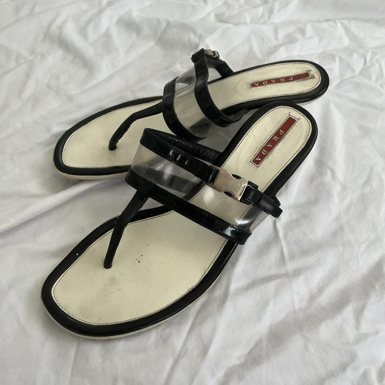 Prada kitten heel store sandals