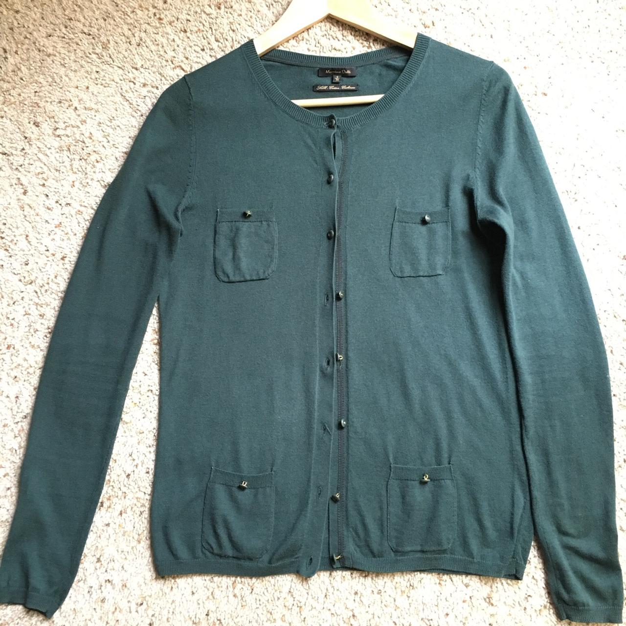 Massimo Dutti Women's Green Cardigan | Depop