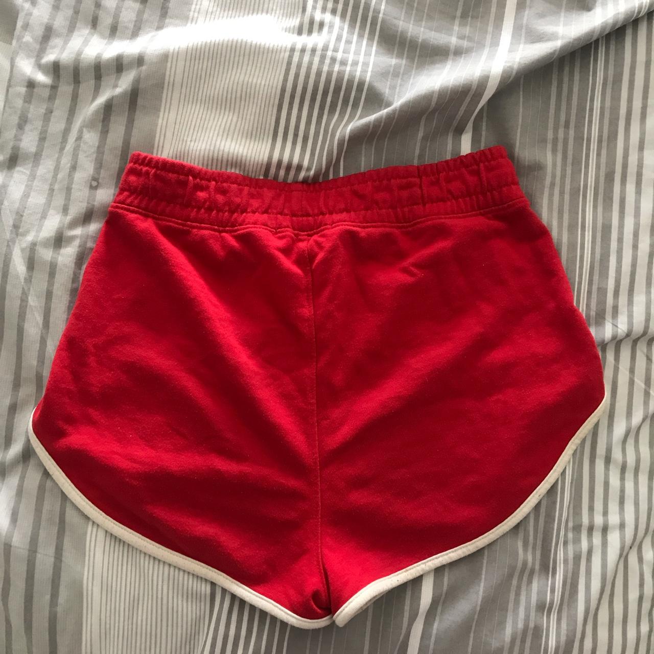 Missguided Women's White and Red Shorts | Depop