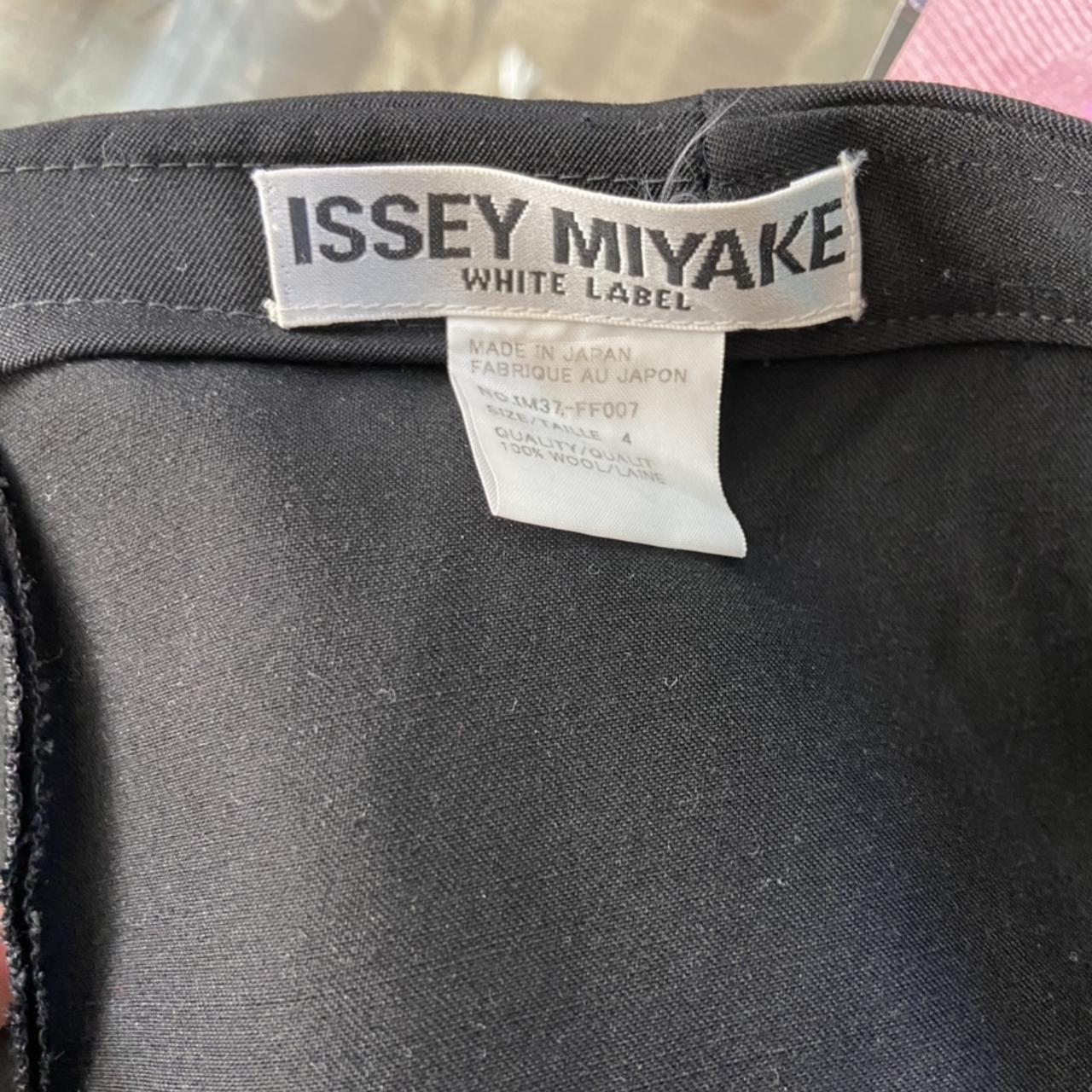 issey miyake white label 100% wool black pants... - Depop