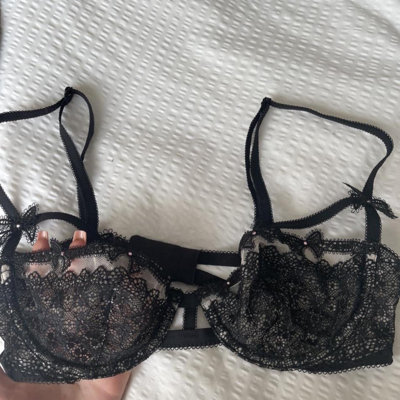 Victoria secret black lace bralette, such a nice bra... - Depop