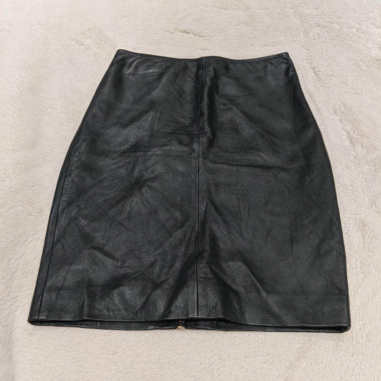 100% Real Leather All Saints Lucille Skirt, Size... - Depop