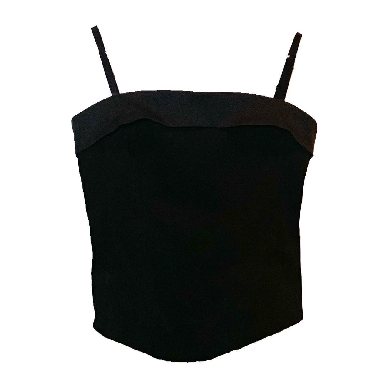 ✩vintage 80s black corset .·˖*✩ size 38c FREE - Depop