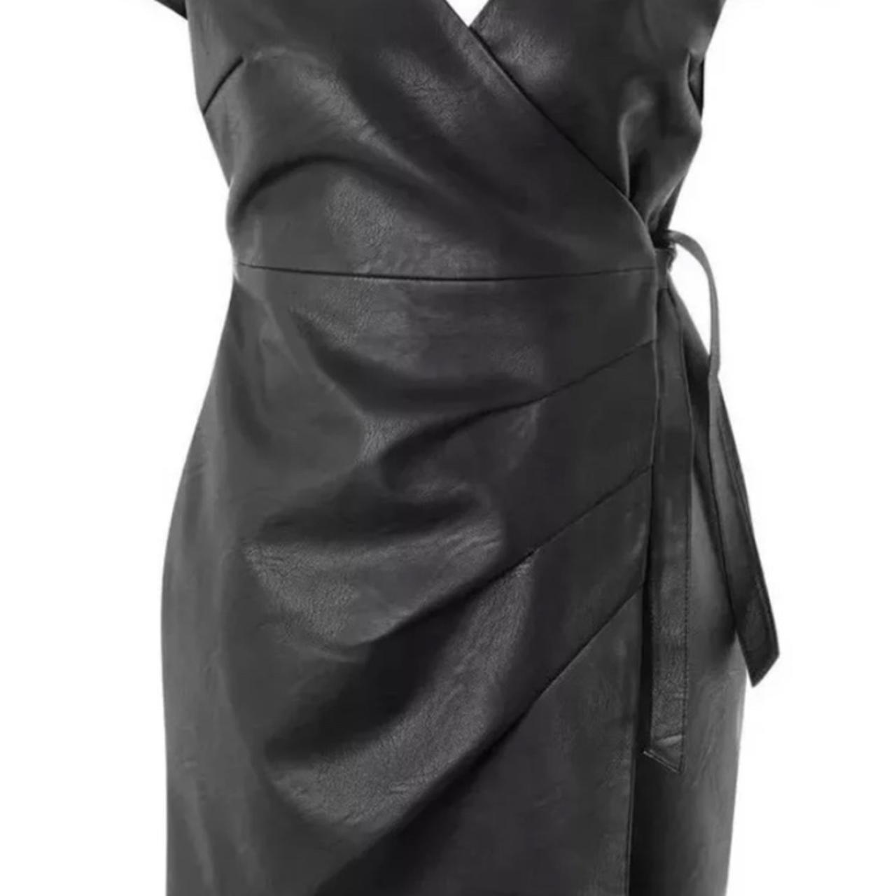 Topshop leather hot sale wrap dress