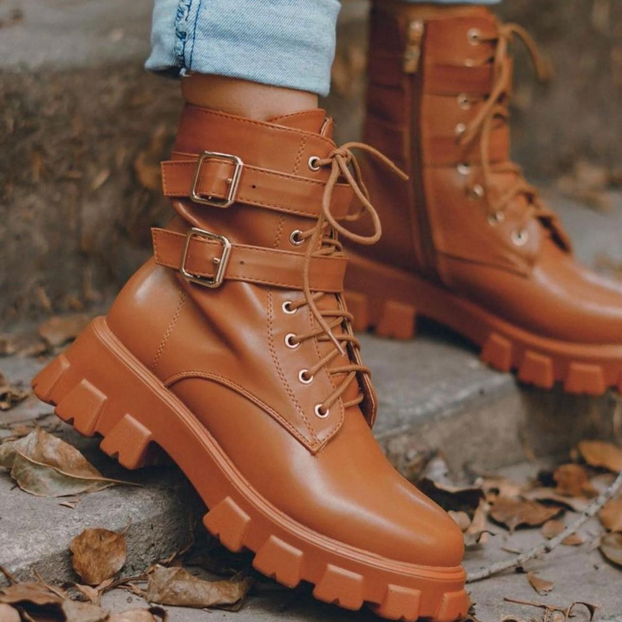 tan colored combat boots