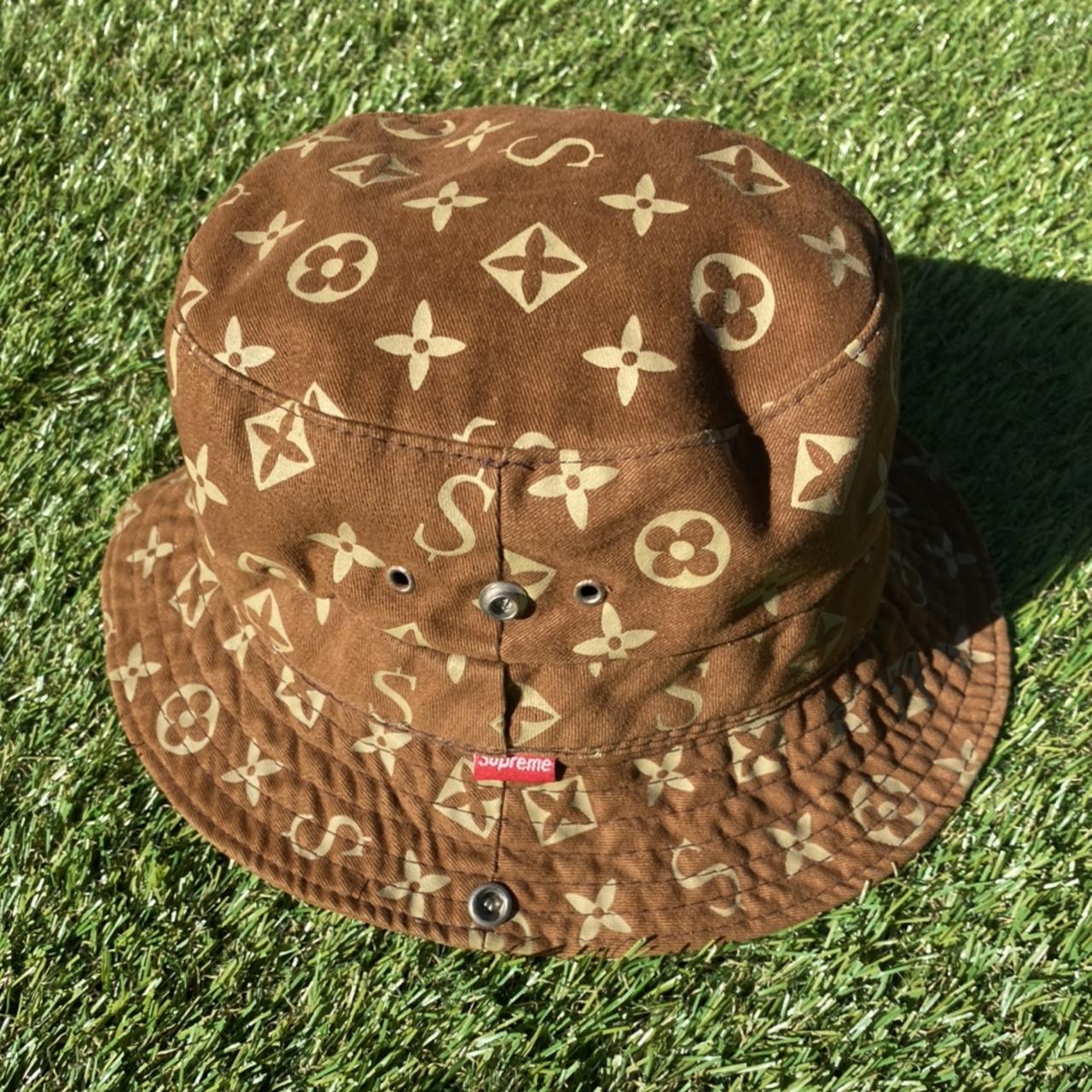 Cap Louis Vuitton Supreme Hoodie Hat, Supreme hat, logo, monogram