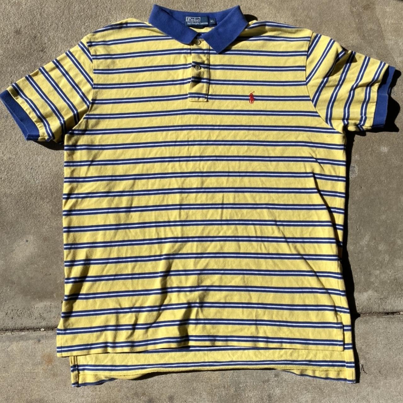 Polo Ralph Lauren Yellow and Blue Spongebob Polo... - Depop