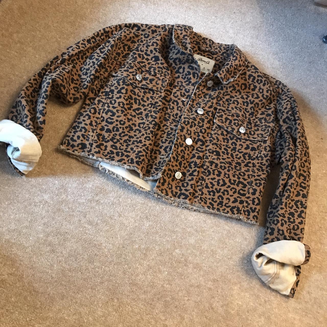 Leopard print denim jacket topshop hotsell