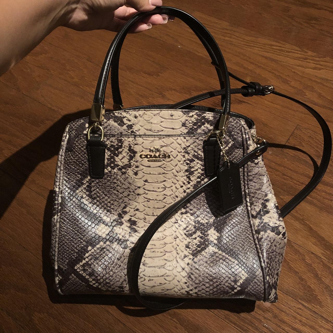 COACH® | Alie Shoulder In Signature Jacquard With Snakeskin Detail
